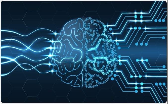 Un cervello con un circuito stampato sullo sfondo, che mostra i progressi dell'Intelligenza Artificiale del CNR.
