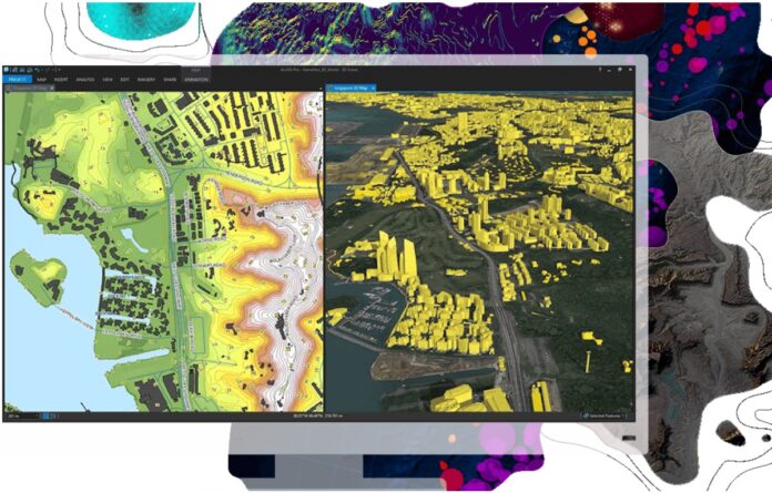 Lo schermo di un computer che mostra la mappa di una città utilizzando il software Corsi.