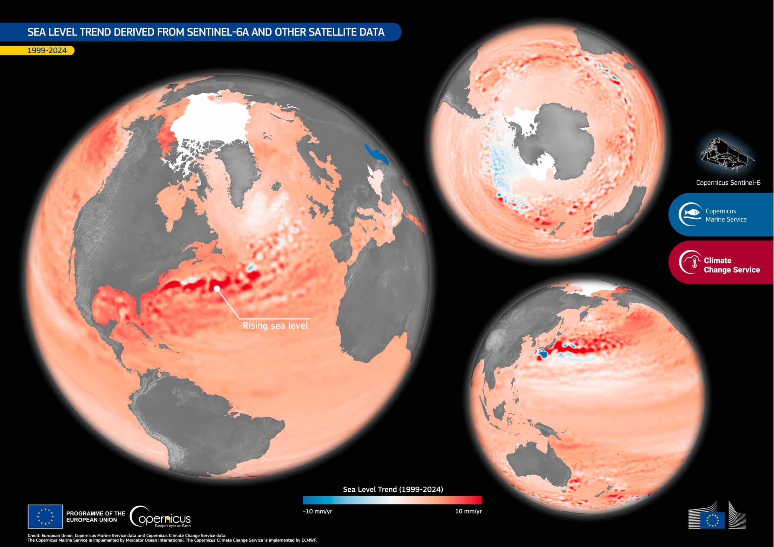 Sentinel-6B avvia la missione altimetria globale per monitorare mari, acque interne e cambiamento climatico con dati altamente precisi.