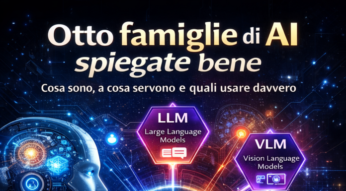 Le otto grandi famiglie di Intelligenza Artificiale Le otto grandi famiglie dell'Intelligenza Artificiale. Schema di riferimento.