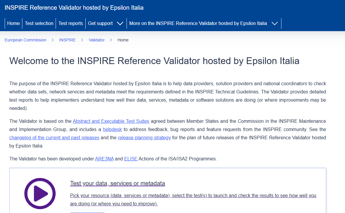 INSPIRE Reference Validator: Epsilon Italia