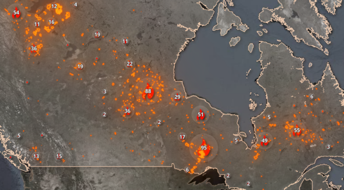 Il Canada brucia: ecco la mappa in tempo reale Il Canada brucia: la mappa degli incendi