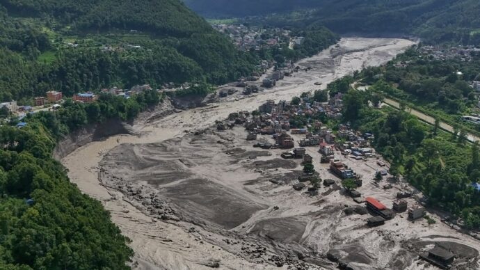 Immagine dell'inondazione in Nepal