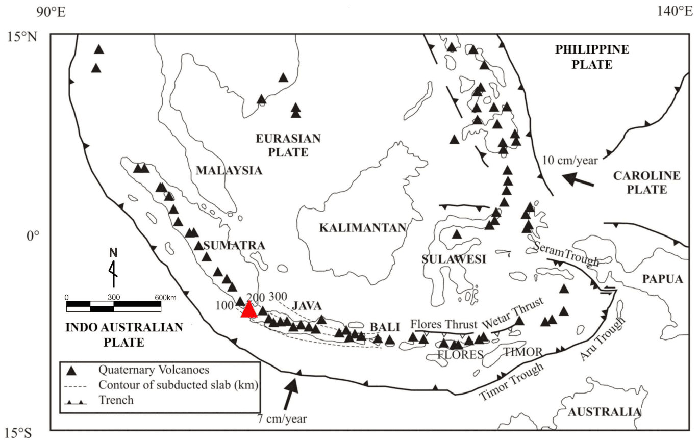 Zona di subduzione del vulcano Krakatoa